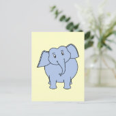 Cute Blue Elephant Cartoon. Briefkaart (Staand voorkant)