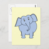 Cute Blue Elephant Cartoon. Briefkaart (Voorkant / Achterkant)