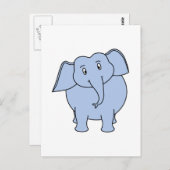 Cute Blue Elephant Cartoon. Briefkaart (Voorkant / Achterkant)