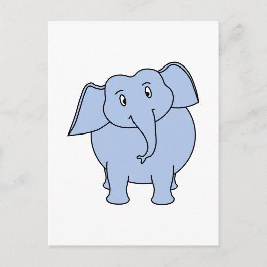 Cute Blue Elephant Cartoon. Briefkaart (Voorkant)