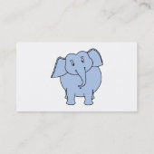Cute Blue Elephant Cartoon. Visitekaartje (Achterkant)