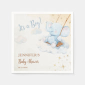 Cute Blue Elephant Cloud Baby Shower Servet (Voorkant)