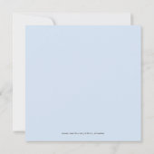 Cute Blue Elephant Foto First 1st Birthday Party Kaart (Achterkant)