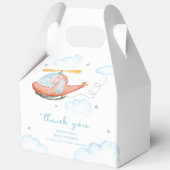 Cute Blue Elephant Helicopter Baby Shower  Bedankdoosjes (Voorkant)