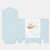 Cute Blue Elephant Helicopter Baby Shower Welcome  Bedankdoosjes (Ongevouwen)