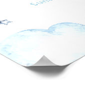 Cute Blue Elephant Helicopter Baby Shower Welcome  Poster (Hoek)