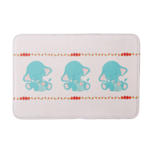 Cute Blue Elephant Kinder Baby Nursery Badmat