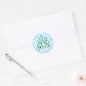 Cute Blue Elephant Twins Baby shower Stickers (Envelop)