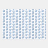 Cute Blue Elephant Wrapping Paper Set (Voorkant 2)