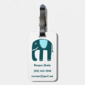 Cute Blue Elephants Pattern GEPERSONALISEERD Bagagelabel (Achterkant verticaal)