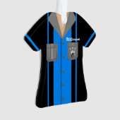 Cute Blue en Black Bowling Shirt Ornament (voorkant)