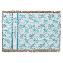 Cute Blue en Blauwgroen Octopus Baby's Name Zee Li