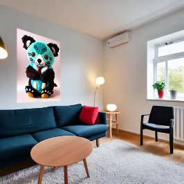 Cute blue en brown koala plush speelgoed | AI Art. Poster