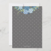 Cute Blue en Gray Floral Baby shower Kaart (Achterkant)