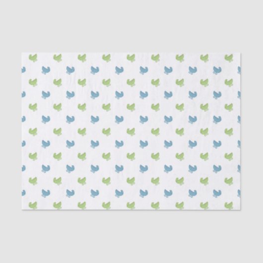 Cute Blue en Green Baby Buggy Pattern Tissuepapier (Voorkant)