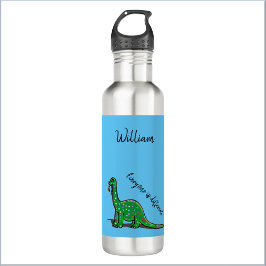 Cute Blue en Green Dinosaur Water Fles