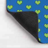 Cute Blue en Green Hearts Pattern Muismat (Hoek)