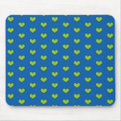 Cute Blue en Green Hearts Pattern Muismat (Voorkant)