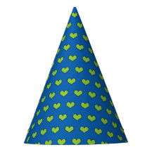 Cute Blue en Green Hearts Pattern Party Pet