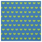 Cute Blue en Green Hearts Pattern Stof (Swatch)