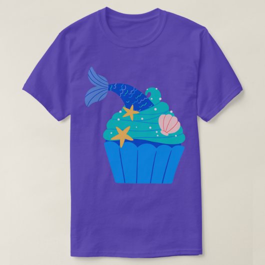Cute Blue en Green Mermaid Cupcake T-shirt (Design voorkant)
