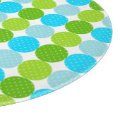 Cute Blue en Green Polka Dot Pattern Snijplank (Hoek)
