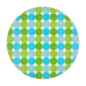 Cute Blue en Green Polka Dot Pattern Snijplank (Voorkant)