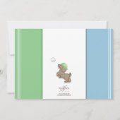 Cute Blue en Green Sporty Puppy Invitation Kaart (Achterkant)