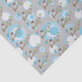 Cute Blue en Grey Baby Owls | Shower Theme Tissuepapier (Detail)