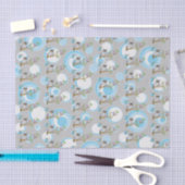 Cute Blue en Grey Baby Owls | Shower Theme Tissuepapier (Craft)