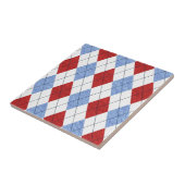Cute Blue en Red Argyle Fabric Pattern Tegeltje (Zijkant)