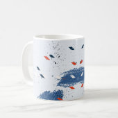 Cute Blue en Red Paint Splash and Bruske Strokes Koffiemok (Voorkant links)