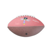 Cute blue en roze dragonfly cartoon illustratie american football (Gedraaid 270)
