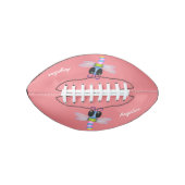 Cute blue en roze dragonfly cartoon illustratie american football (Voorkant)