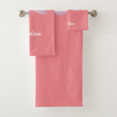 Cute blue en roze dragonfly cartoon illustratie bad handdoek (Insitu)