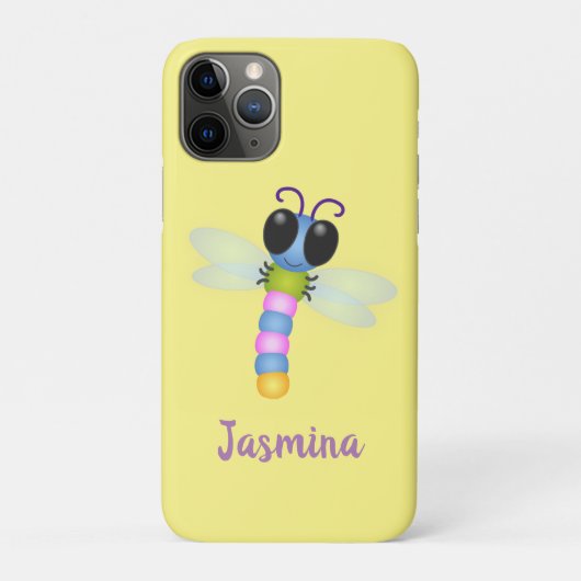 Cute blue en roze dragonfly cartoon illustratie Case-Mate iPhone case (Achterkant)