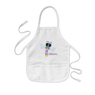 Cute blue en roze dragonfly cartoon illustratie kinder schort