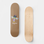 Cute blue en roze dragonfly cartoon illustratie persoonlijk skateboard (Voorkant)