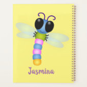 Cute blue en roze dragonfly cartoon illustratie planner (Achterkant)