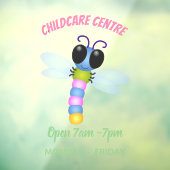 Cute blue en roze dragonfly cartoon illustratie raamsticker (Vel 3)