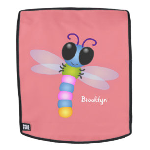 Cute blue en roze dragonfly cartoon illustratie rugtassen