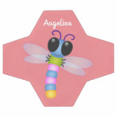 Cute blue en roze dragonfly cartoon illustratie voetbal (Enkel)