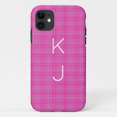 Cute Blue en Roze Stippen Pattern iPhone Case (Achterkant)