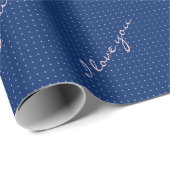 Cute Blue en Roze Valentine Day Love Cadeaupapier (Rol Hoek)