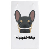 Cute Blue en Tan French Bulldog Birthday Klein Cadeauzakje (Achterkant)