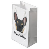 Cute Blue en Tan French Bulldog Birthday Klein Cadeauzakje (Achterkant Gekanteld)