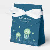 Cute Blue en Turquoise onder het Zee kwallen Bedankdoosjes (Voorkant Zijde)