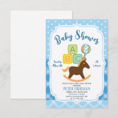 Cute Blue en White Boy Toys Baby shower Kaart (Voorkant / Achterkant)