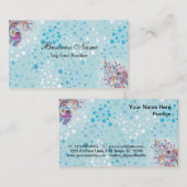 Cute Blue en White Bubbles Visitekaartje (Voorkant / Achterkant)
