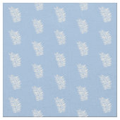Cute Blue en White Ferns Pattern Stof (Close Up)